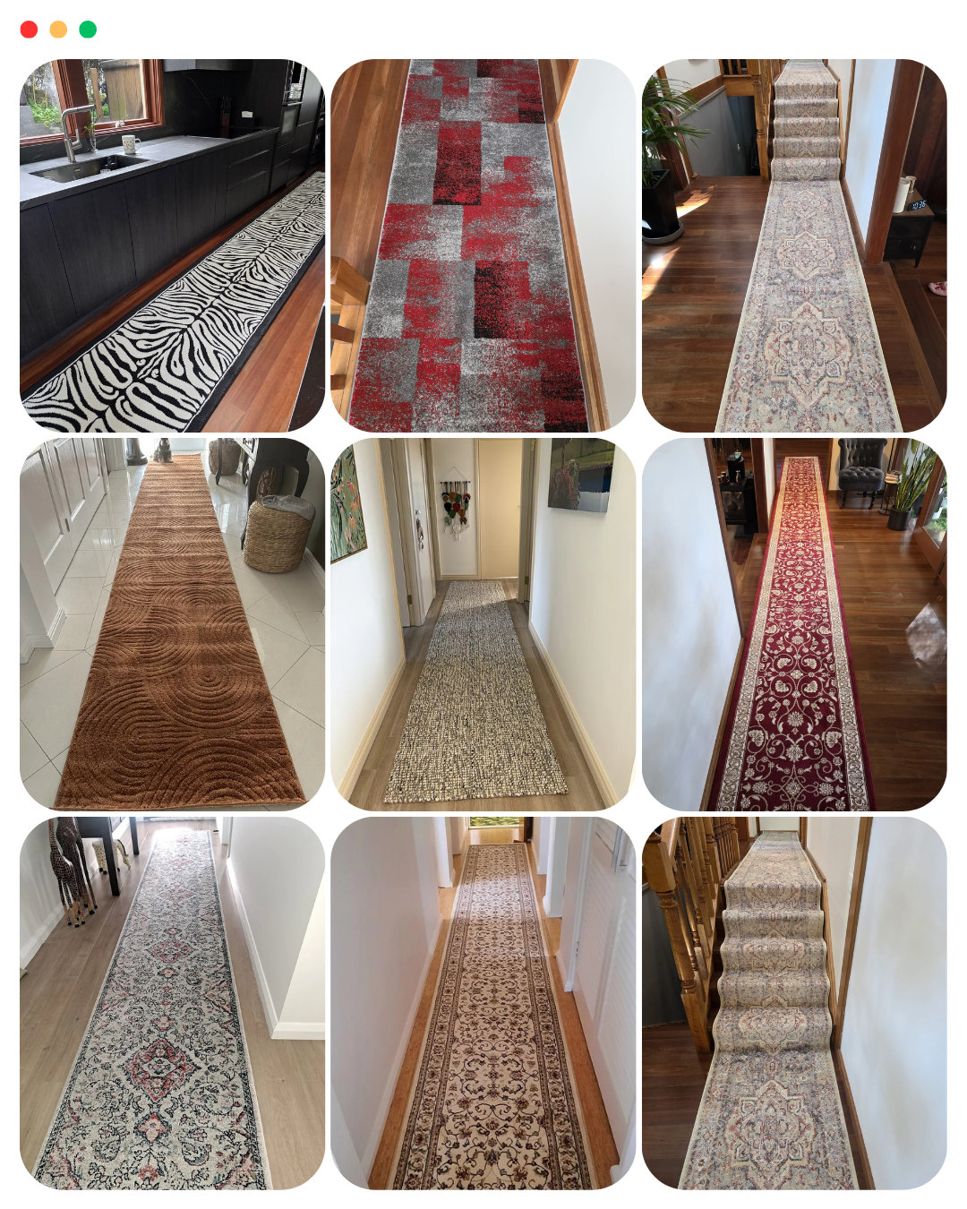 Custom size hallway runner rug